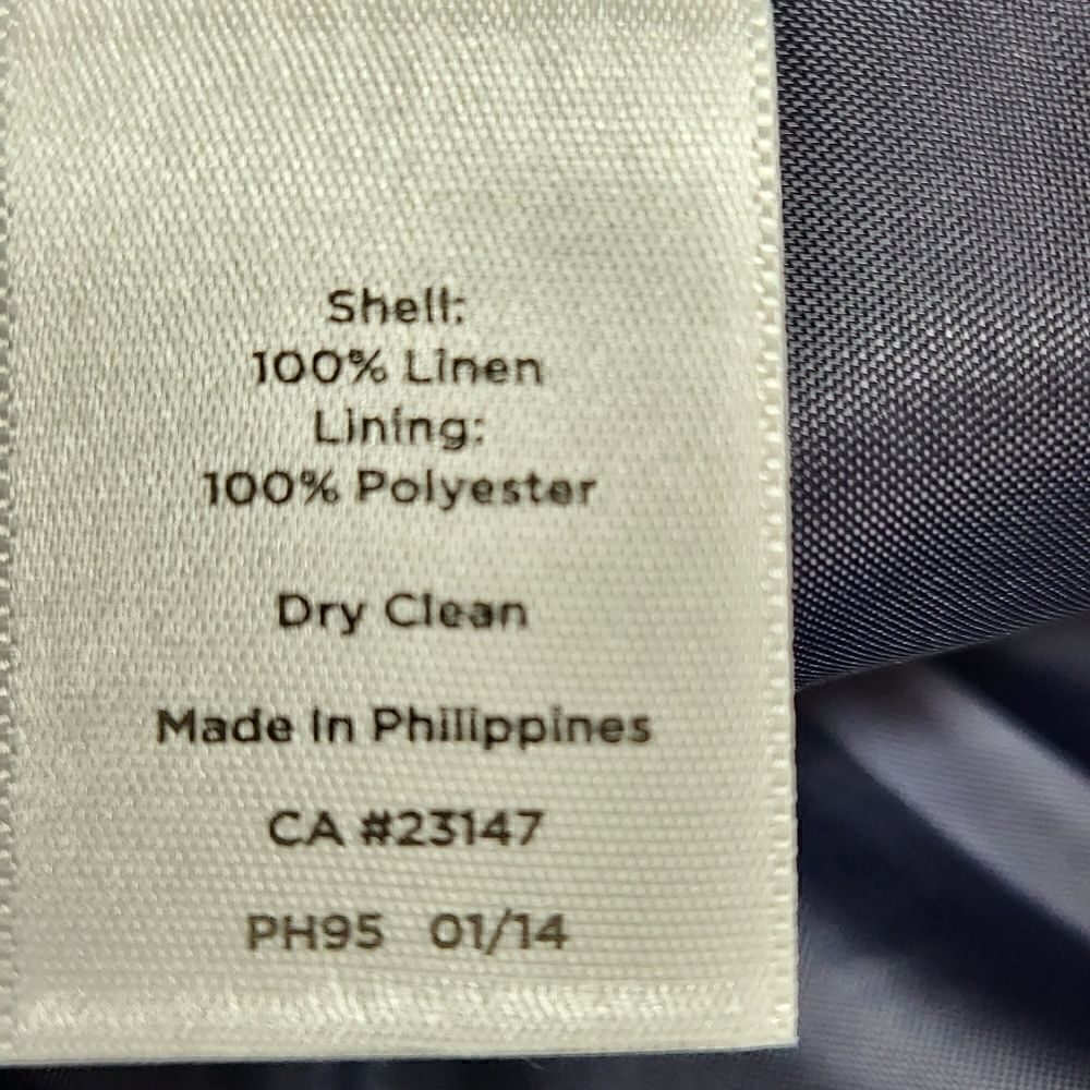 Plus Size Talbots Navy Blue Linen Jacket - Picture 11 of 11